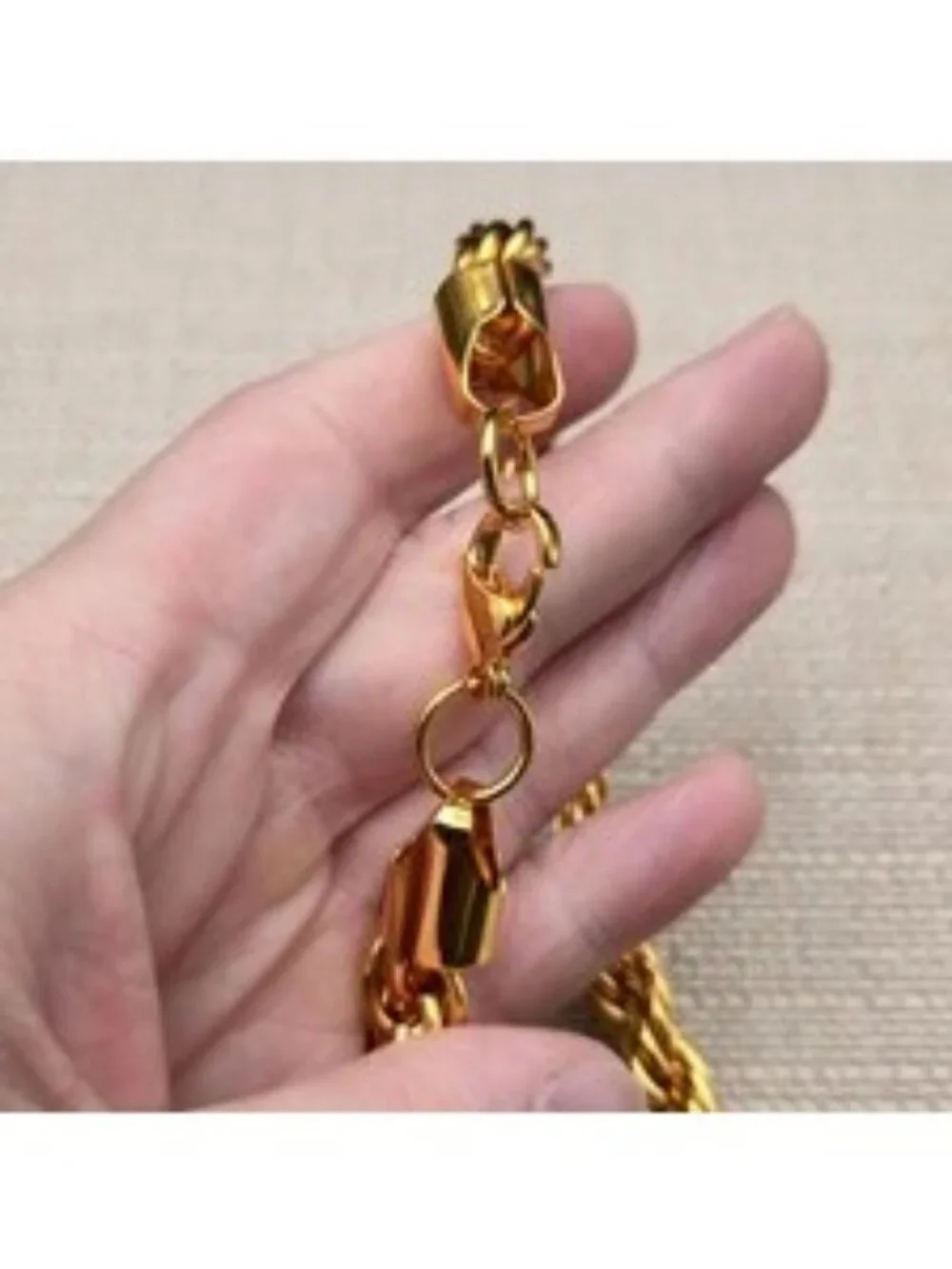 32 Inch Gold Plated Chunky Rope Chain Necklace – Men's Hip Hop Jewelry B1488